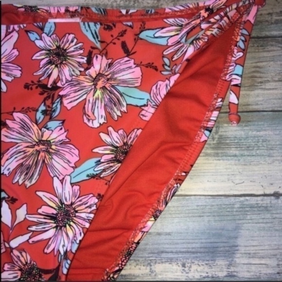 Xhilaration Orange Floral Hipster Bikini Bottoms Women’s XL - Picture 3 of 6